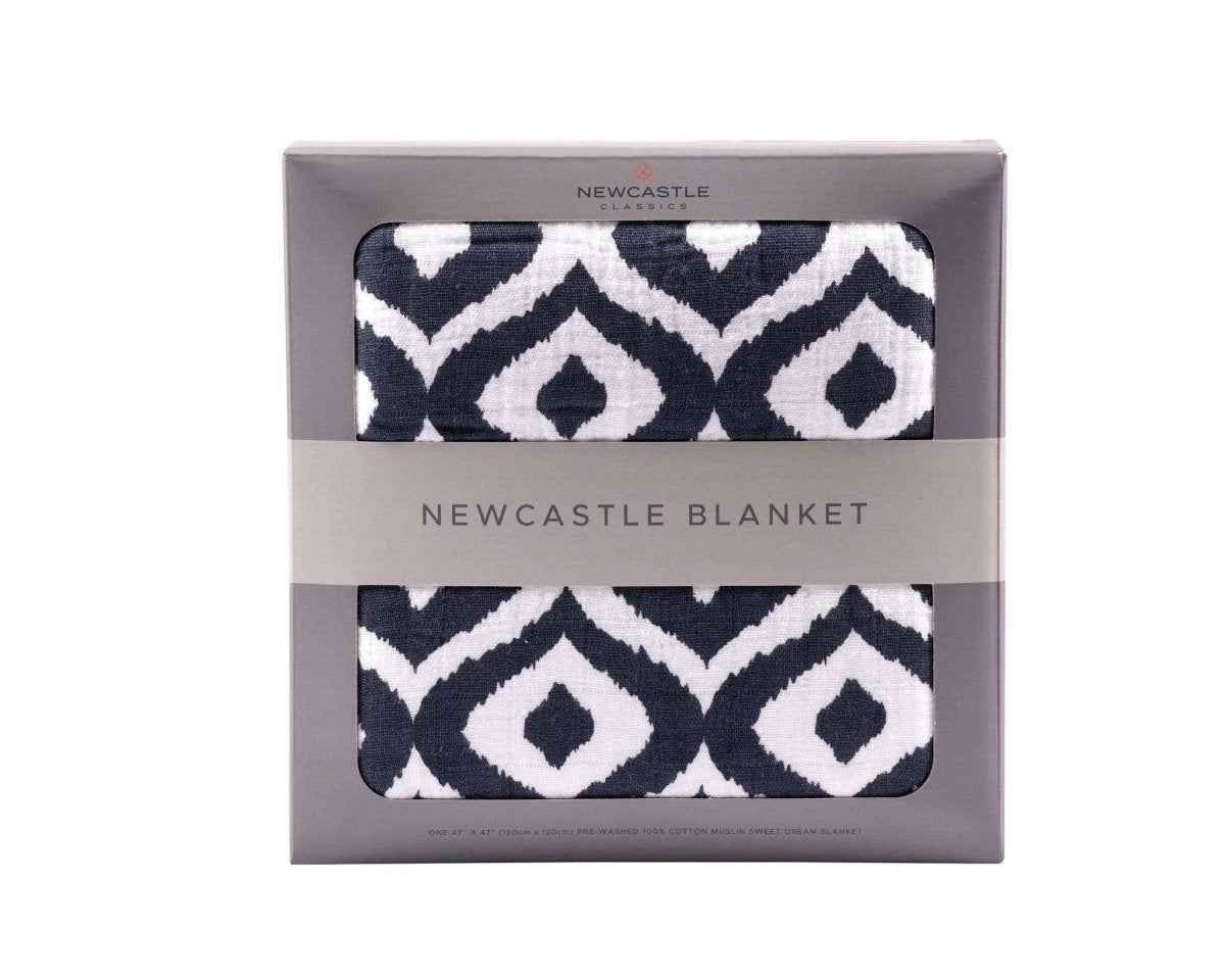 Newcastle Classics Moroccan Blue Cotton Muslin Blanket with Four Layers for Cozy Living - Everetts Place