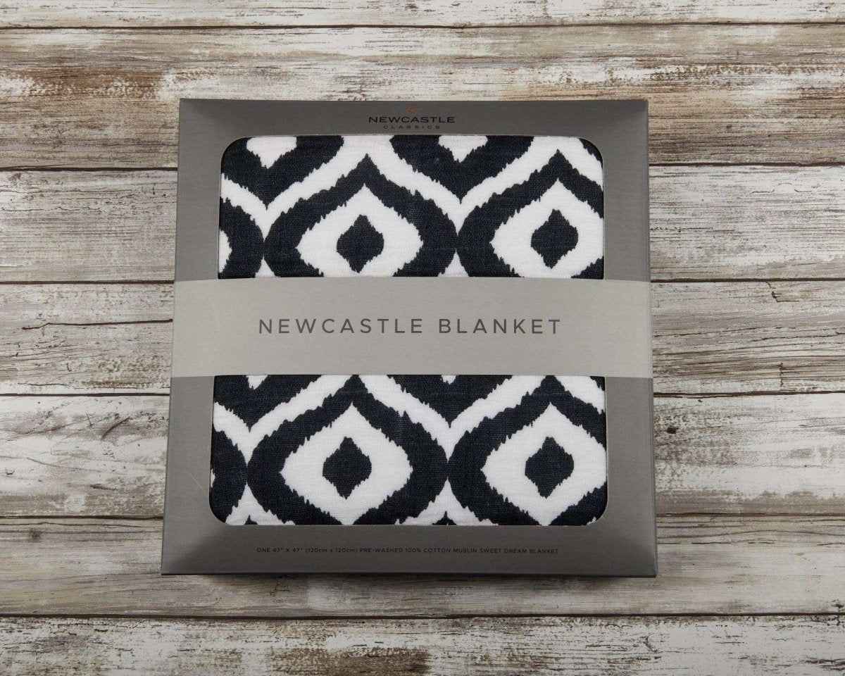 Newcastle Classics Moroccan Blue Cotton Muslin Blanket with Four Layers for Cozy Living - Everetts Place