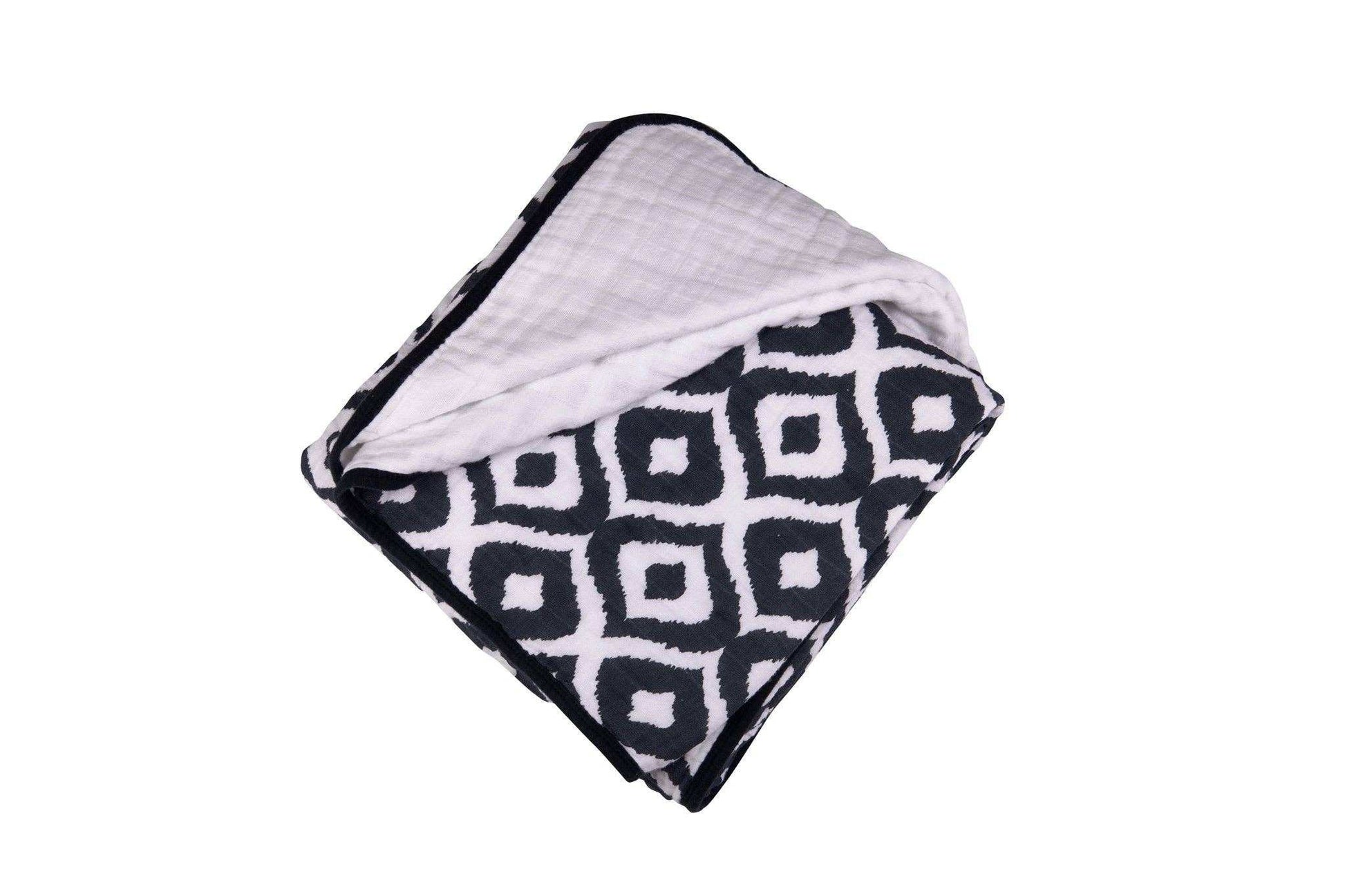 Newcastle Classics Moroccan Blue Cotton Muslin Blanket Four Layers 100 Percent Natural Cotton Soft Breathable Fabric Newcastle Classics