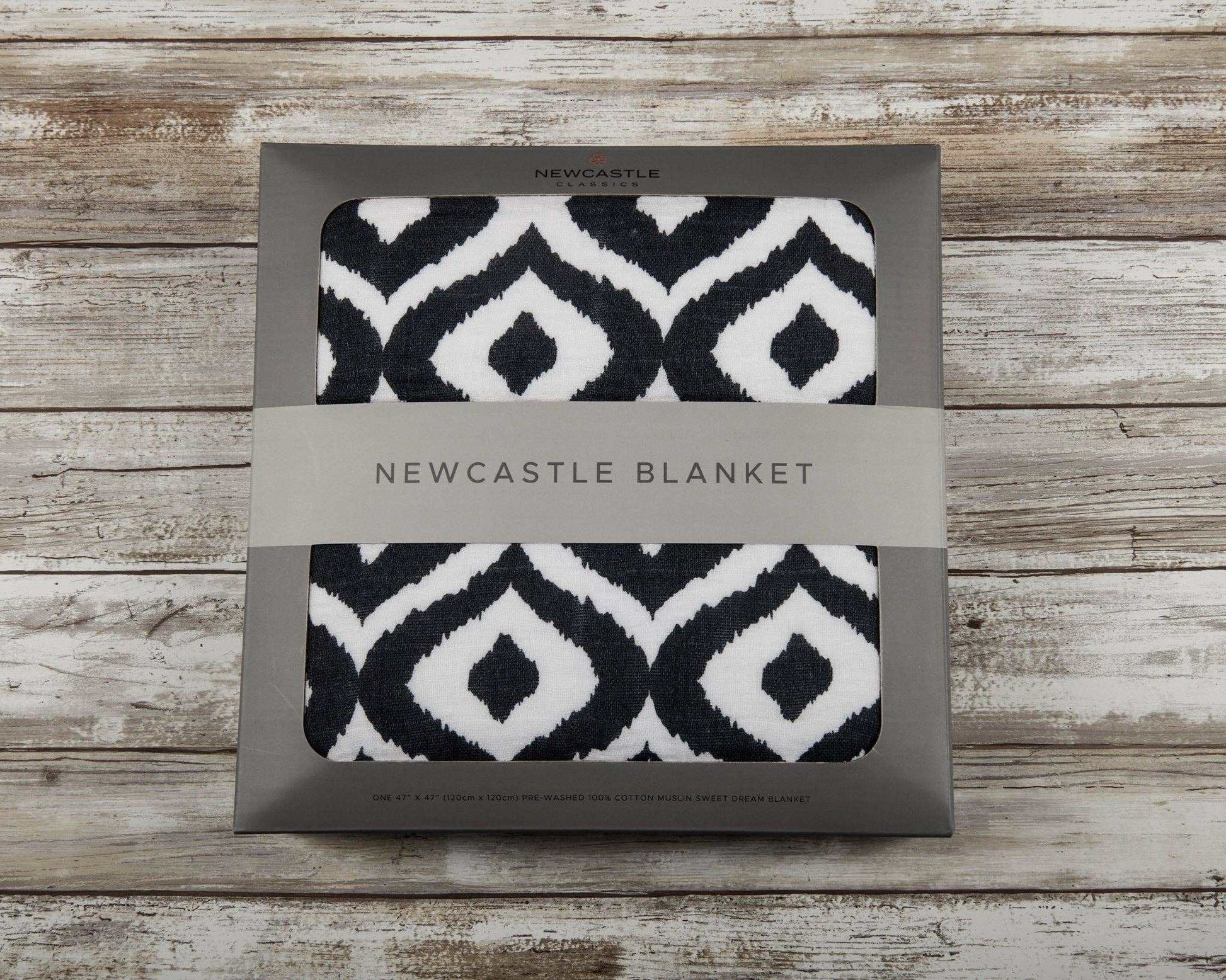 Newcastle Classics Moroccan Blue Cotton Muslin Blanket Four Layers 100 Percent Natural Cotton Soft Breathable Fabric Newcastle Classics