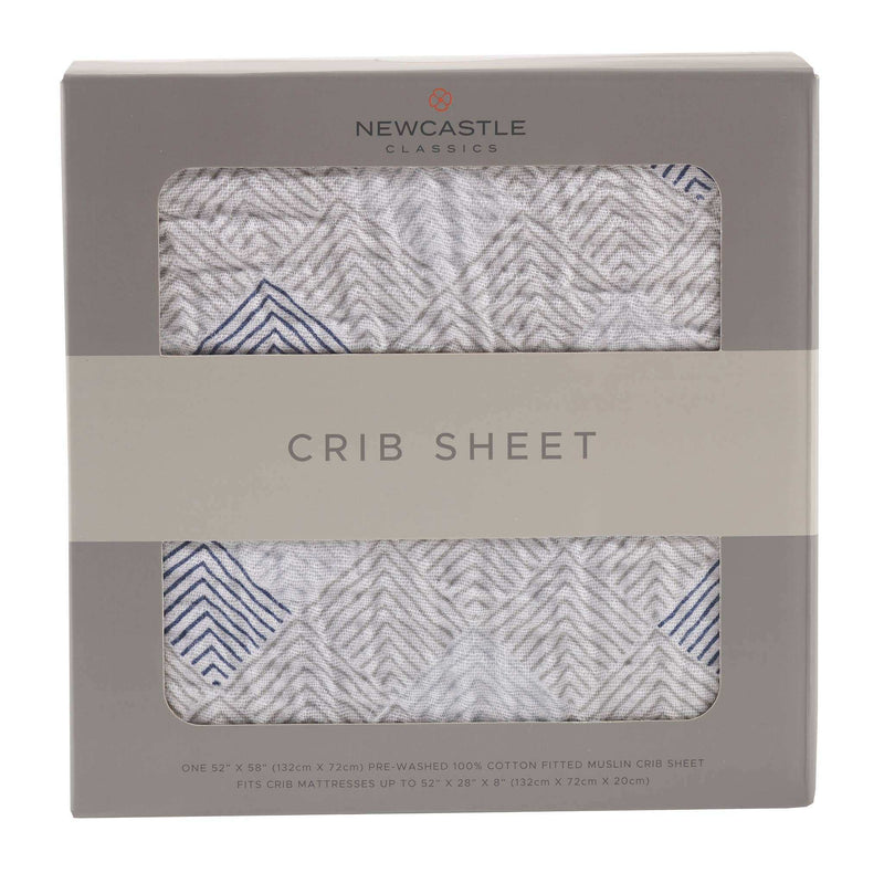 Newcastle Classics Mountain Peak Crib Sheet 100 Percent Natural Cotton Muslin 28x52 Inches Newcastle Classics
