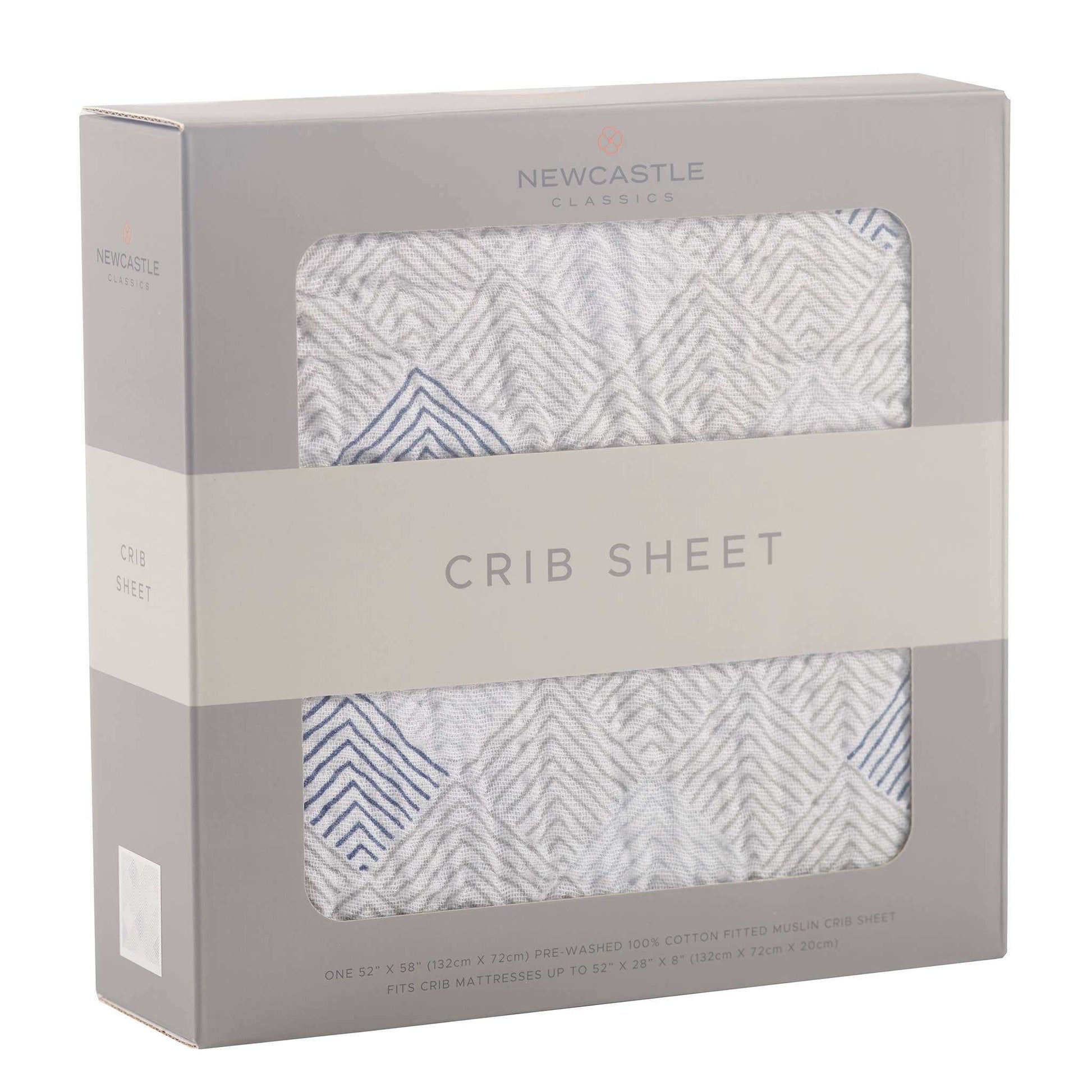 Newcastle Classics Mountain Peak Crib Sheet 100 Percent Natural Cotton Muslin 28x52 Inches Newcastle Classics