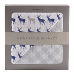 Newcastle Classics Newcastle Classics Muslin Blanket with Blue Deer Design for Infants - Everetts Place Boutique -
