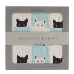 Newcastle Classics Newcastle Classics Peek A Boo Cats White Bamboo Muslin Baby Blanket 47x47Everetts Place