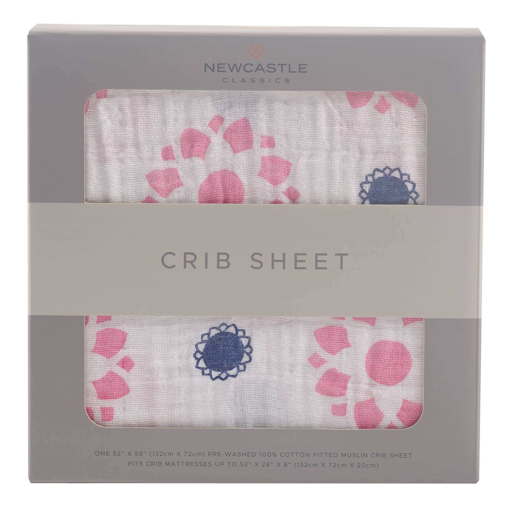 Newcastle Classics Primrose Indigo Crib Sheet with 100 Percent Natural Cotton for Babies - Home & Garden > Linens & Bedding > Bedding > Bed Sheets Crib Sheet