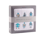 Newcastle Classics Newcastle Classics Robots Blanket For Kids 47 By 47 Inches Cotton MuslinEveretts Place