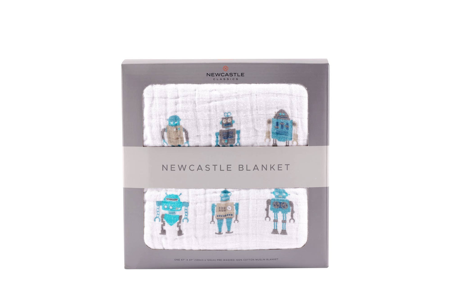 Newcastle Classics Newcastle Classics Robots Blanket For Kids 47 By 47 Inches Cotton MuslinEveretts Place