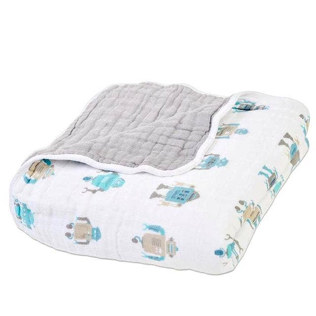 Newcastle Classics Newcastle Classics Robots Blanket For Kids 47 By 47 Inches Cotton MuslinEveretts Place