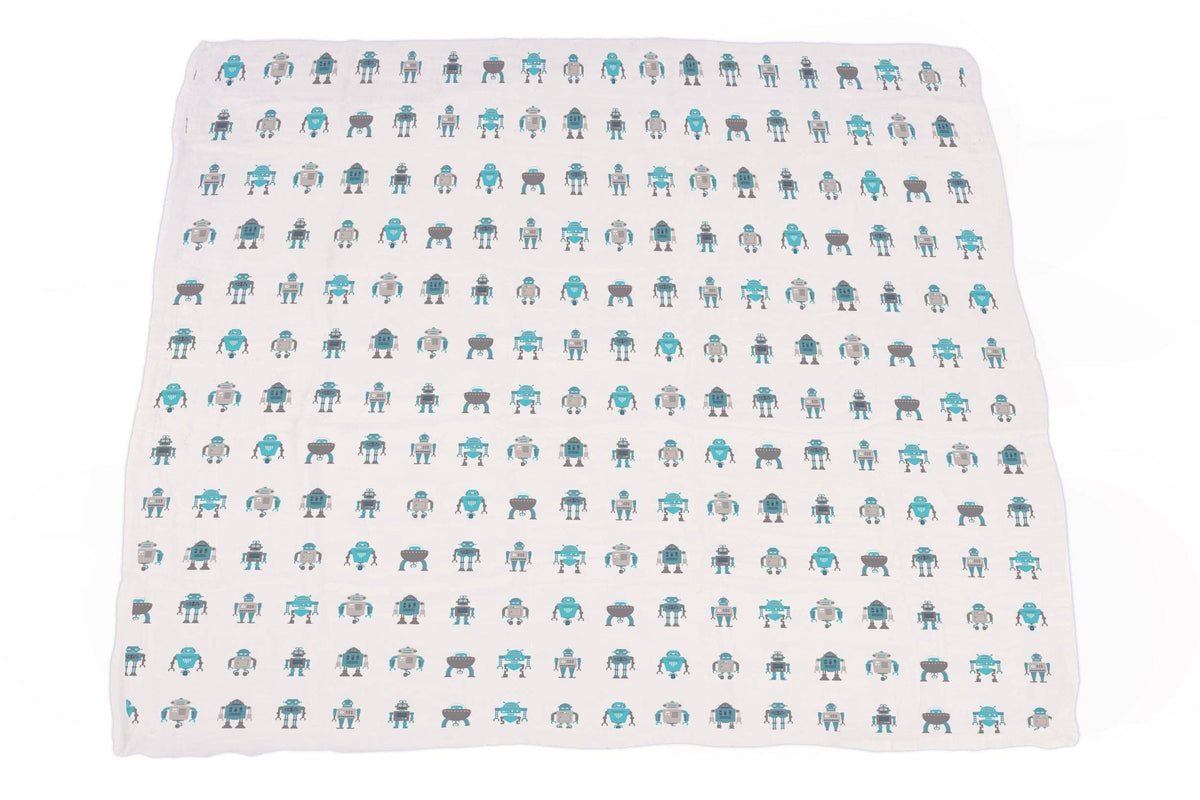 Newcastle Classics Newcastle Classics Robots Cotton Muslin Blanket 47x47 InchesEveretts Place