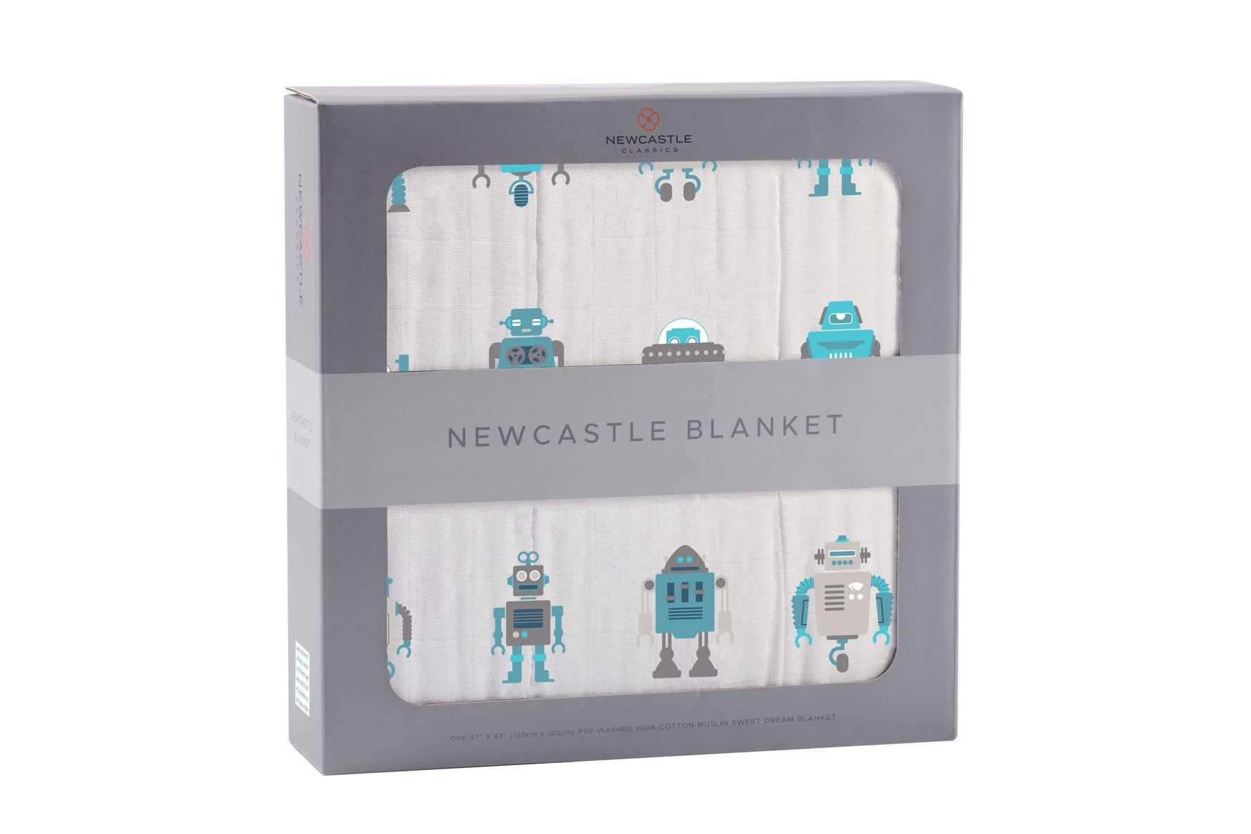 Newcastle Classics Newcastle Classics Robots Cotton Muslin Blanket 47x47 InchesEveretts Place