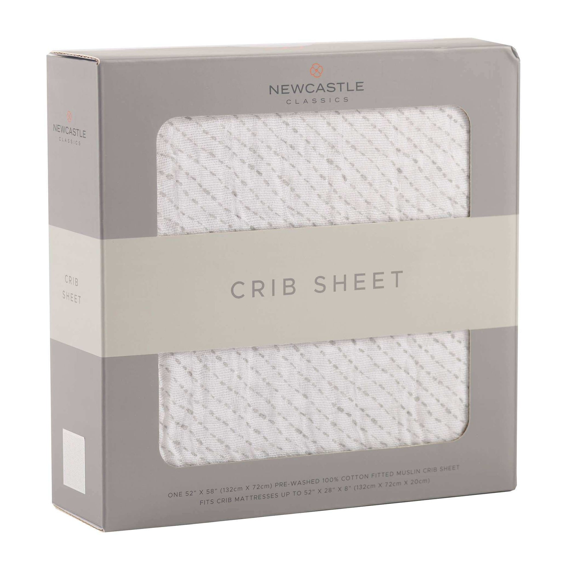 Newcastle Classics Spotted Wave Crib Sheet 100 Percent Natural Cotton Muslin 28x52 Inches Newcastle Classics