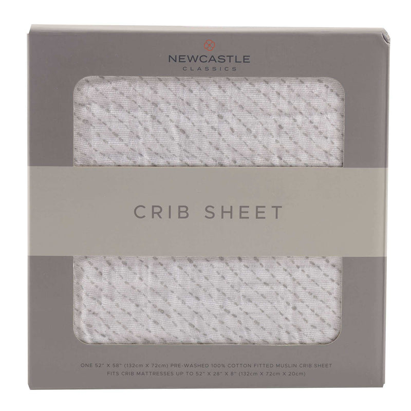 Newcastle Classics Spotted Wave Crib Sheet 100 Percent Natural Cotton Muslin 28x52 Inches Newcastle Classics