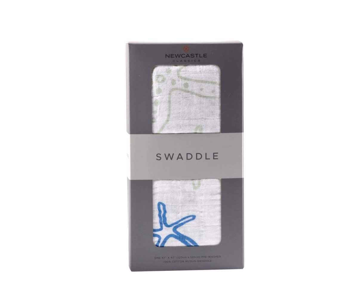 Newcastle Classics Starfish Swaddle Soft Natural Cotton Blanket for Babies - Everetts Place