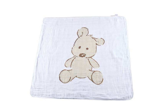 Newcastle Classics Teddy Bear and Plaid Blanket 100 Percent Natural Cotton Muslin 47 Inch x 47 Inch Newcastle Classics