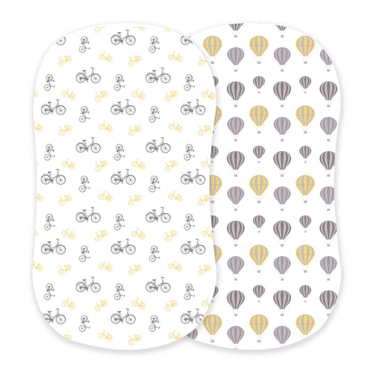 Newcastle Classics Vintage Bicycles and Hot Air Balloon Changing Pad and Bassinet Cover Newcastle Classics