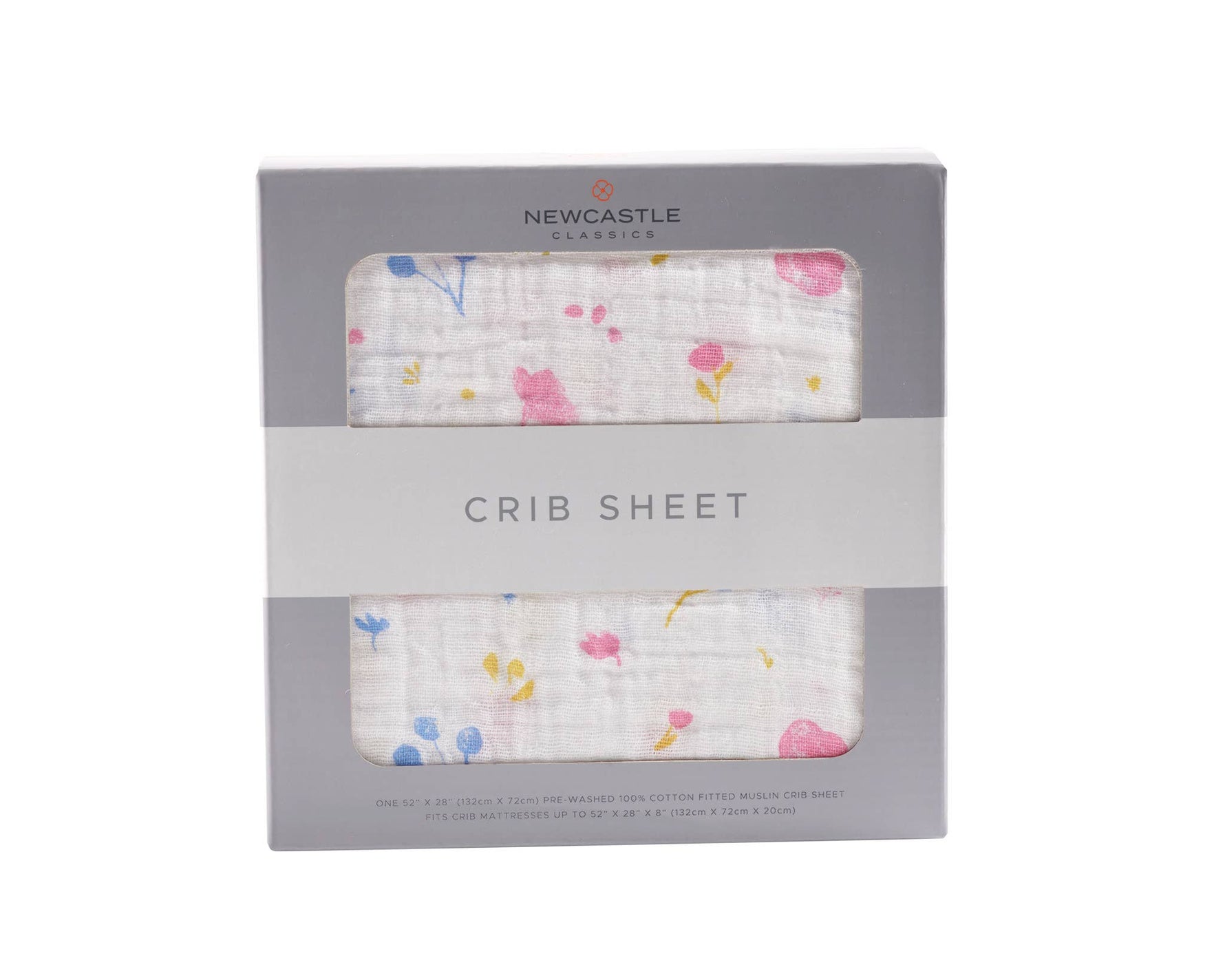 Newcastle Classics Newcastle Classics Watercolor Flower Crib Sheet 28x52 Cotton MuslinEveretts Place