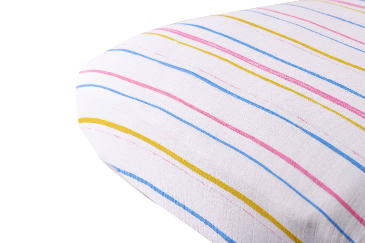 Newcastle Classics Newcastle Classics Watercolor Stripe Cotton Muslin Crib Sheet 28x52Everetts Place