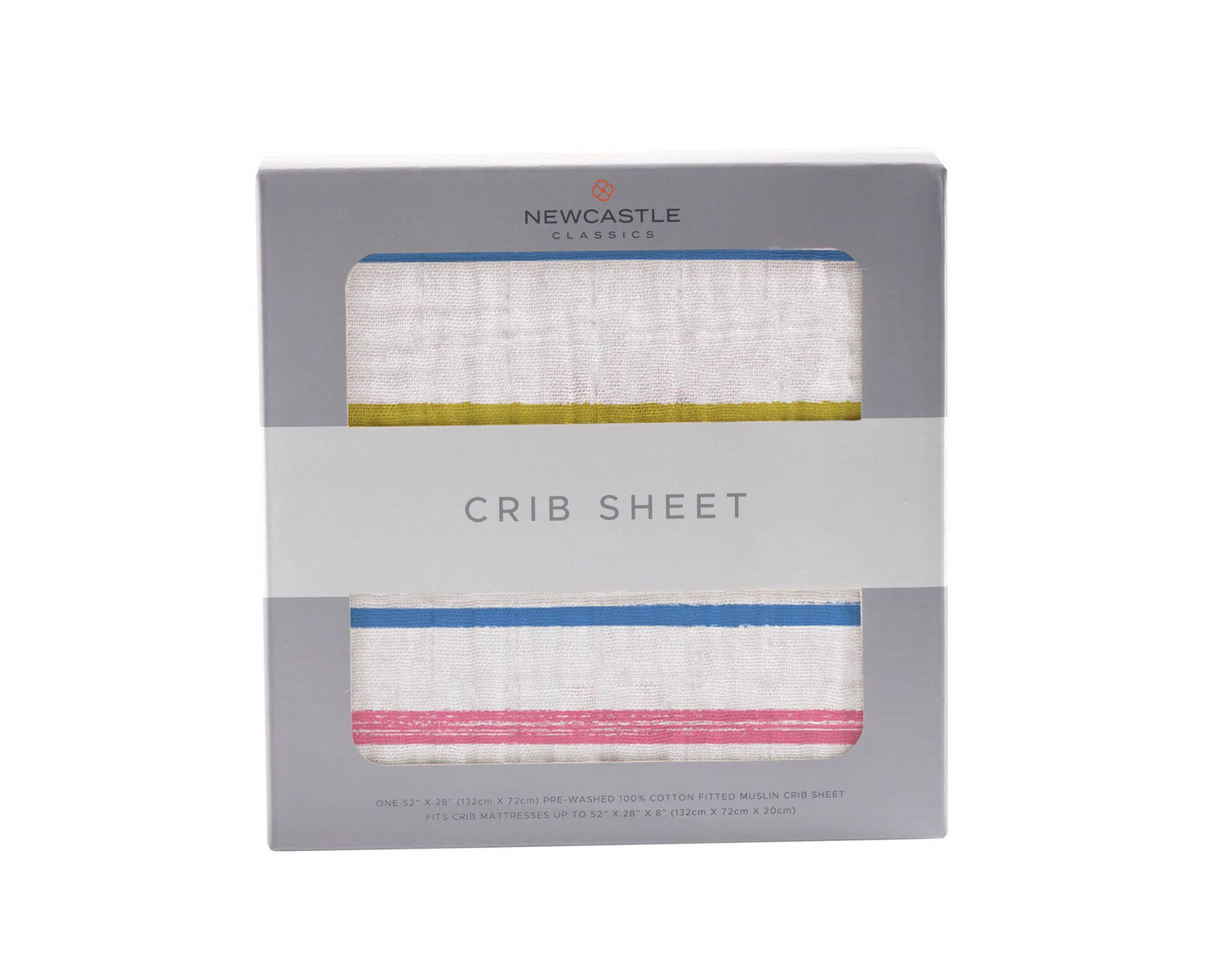 Newcastle Classics Newcastle Classics Watercolor Stripe Cotton Muslin Crib Sheet 28x52Everetts Place