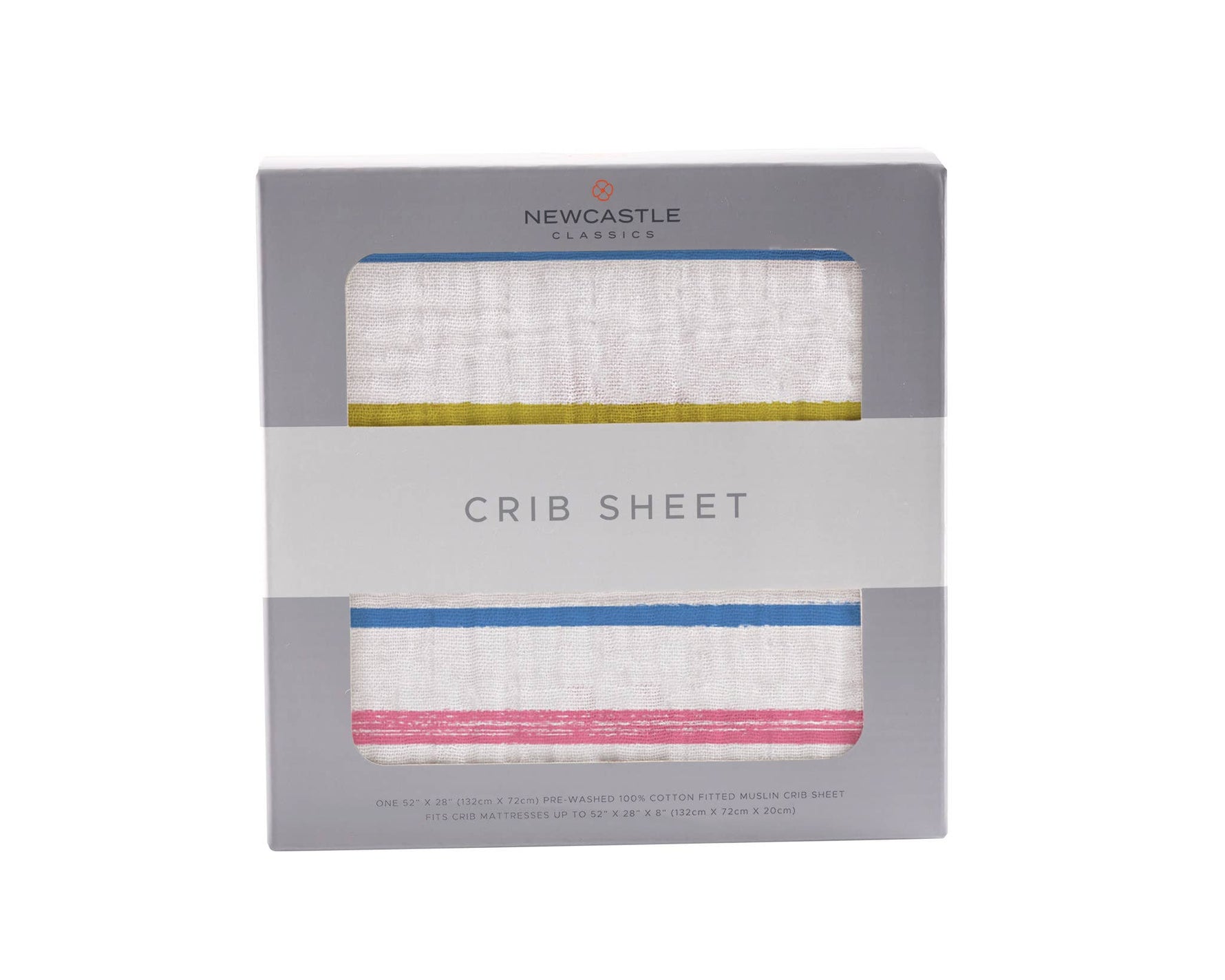 Newcastle Classics Newcastle Classics Watercolor Stripe Cotton Muslin Crib Sheet 28x52Everetts Place