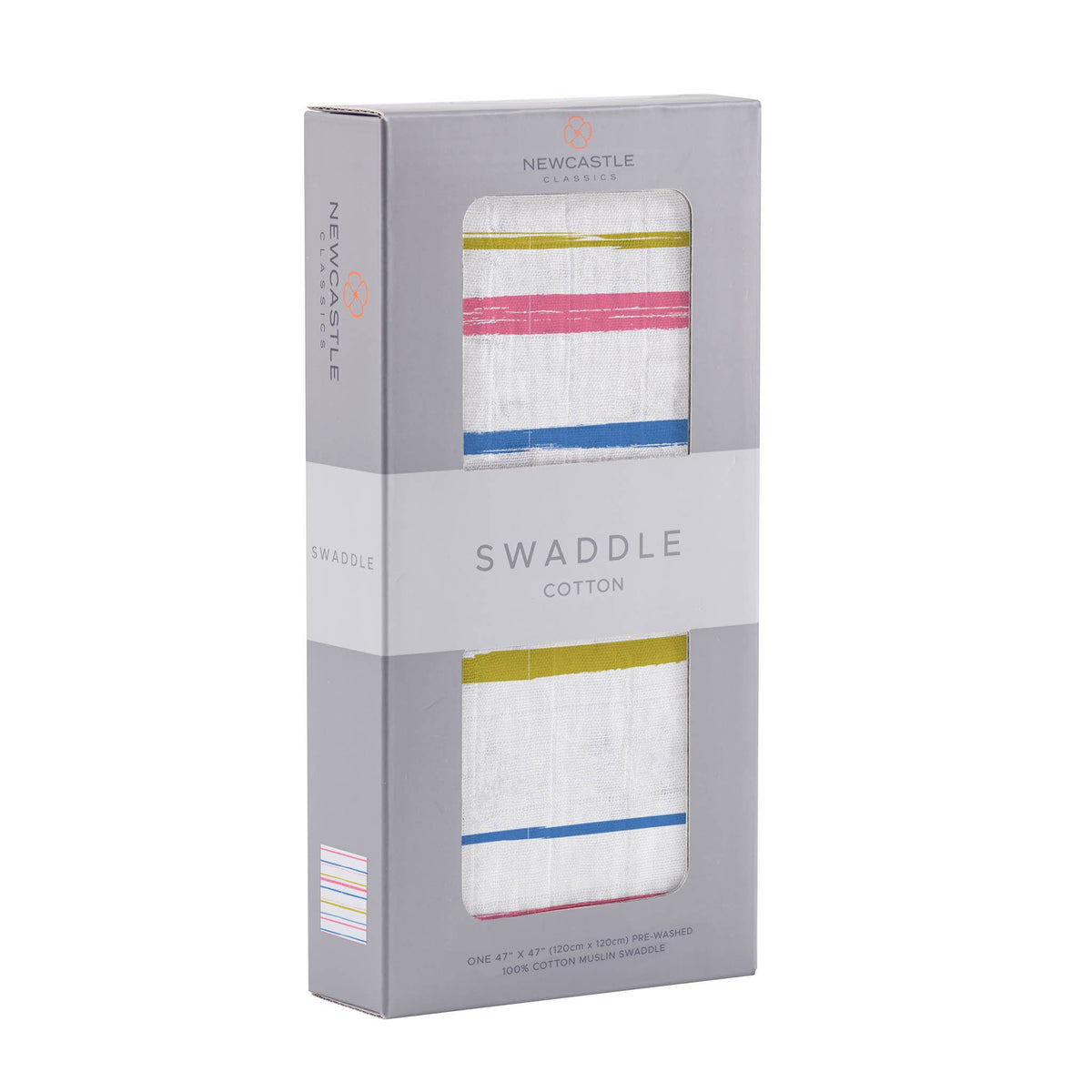 Newcastle Classics Newcastle Classics Watercolor Stripe Cotton Muslin Swaddle BlanketEveretts Place