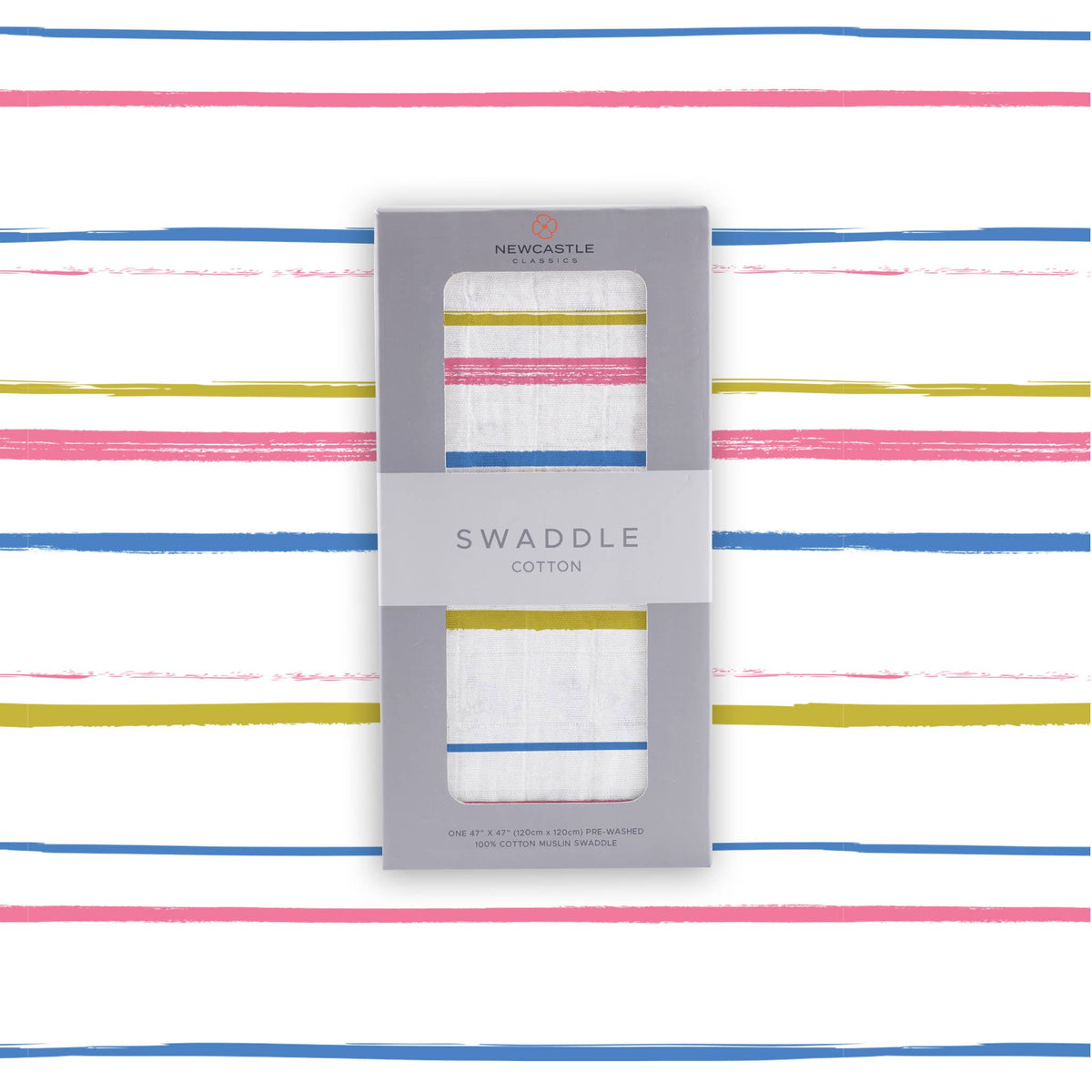 Newcastle Classics Newcastle Classics Watercolor Stripe Cotton Muslin Swaddle BlanketEveretts Place