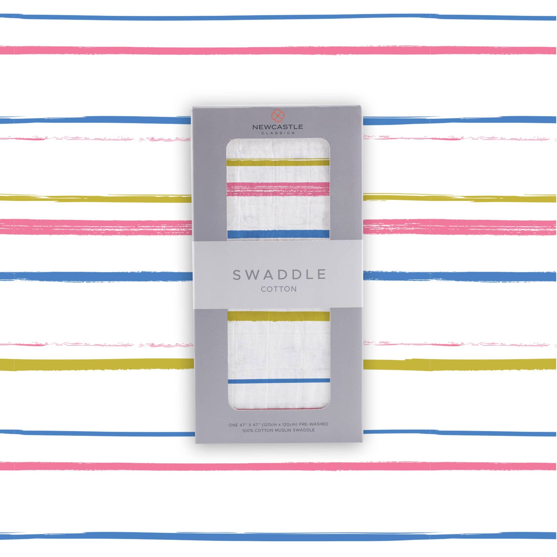 Newcastle Classics Newcastle Classics Watercolor Stripe Cotton Muslin Swaddle BlanketEveretts Place
