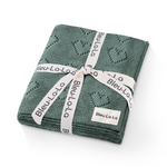 Bleu La La 100 Percent Cotton Luxury Knit Heart Swaddle Baby Blanket - Baby & Toddler > Swaddling & Receiving Blankets Blanket