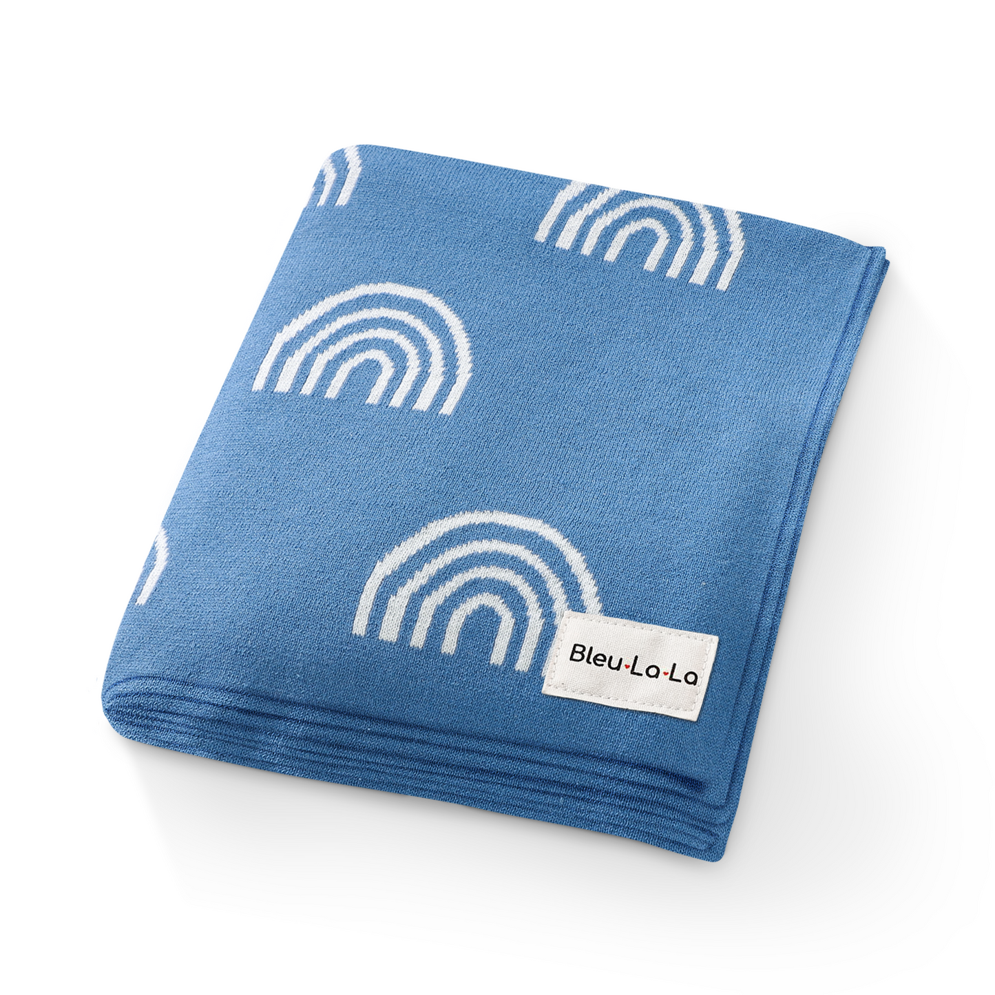 Whimsy Collection Luxury 100 Percent Cotton Knit Swaddle Baby Blanket Bleu La La
