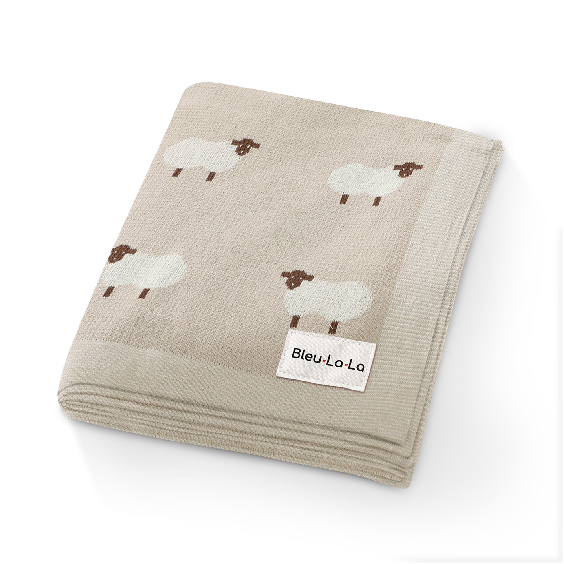 Whimsy Collection Luxury 100 Percent Cotton Knit Swaddle Baby Blanket Bleu La La