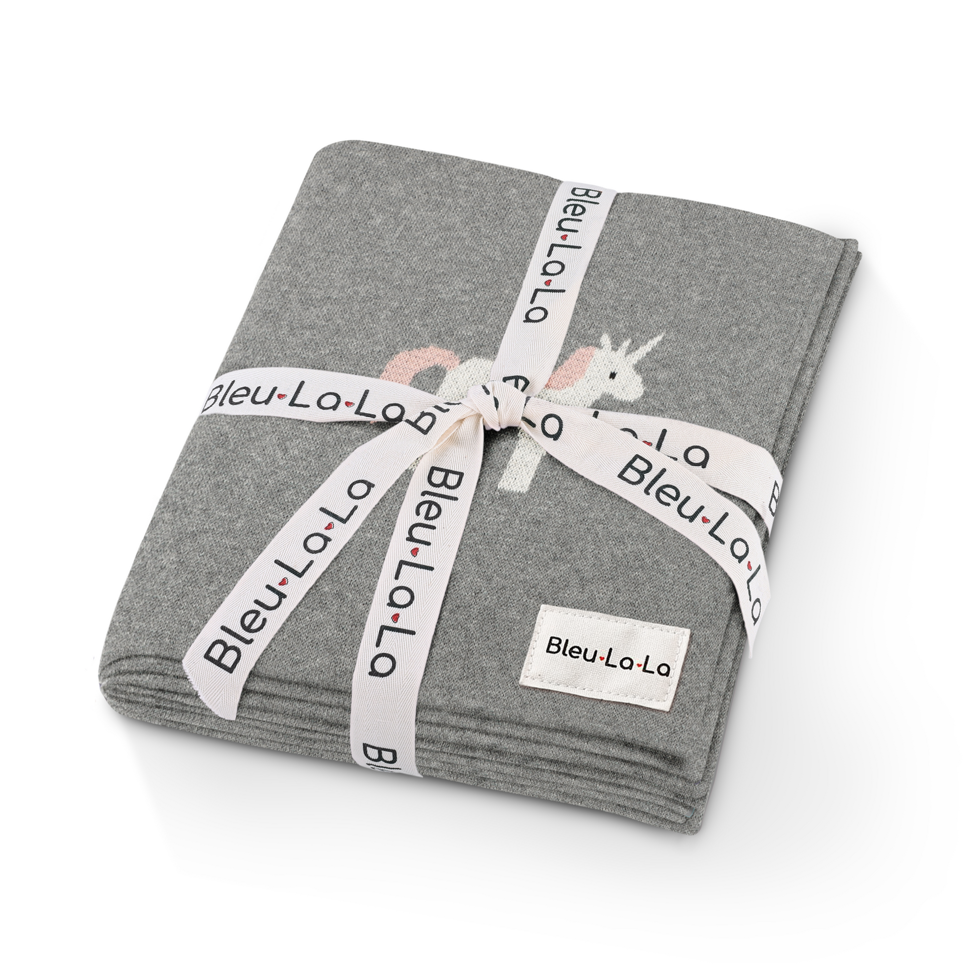 Whimsy Collection Luxury 100 Percent Cotton Knit Swaddle Baby Blanket Bleu La La