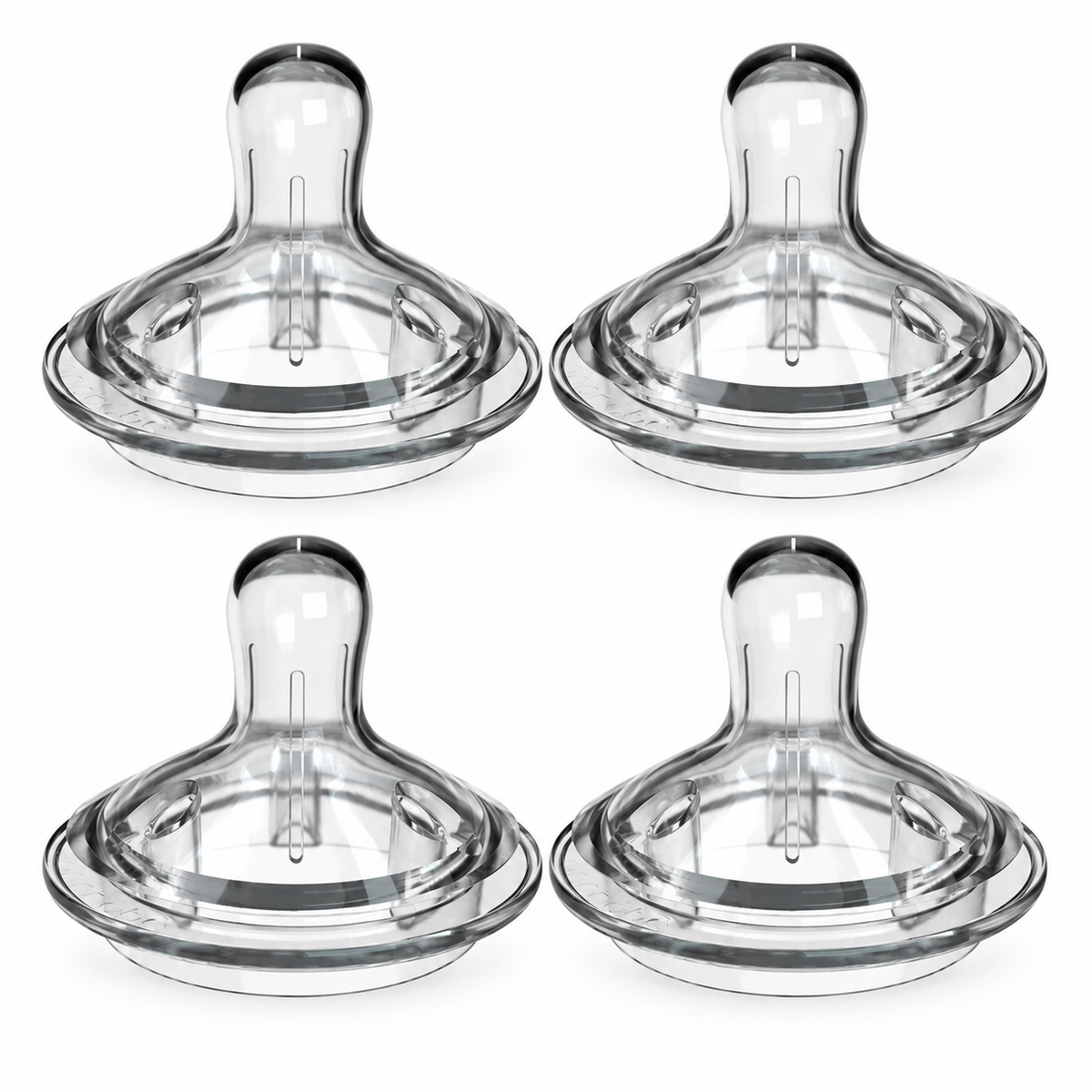 Silicone Anti-Colic Baby Bottle Nipples, 2-Pack by Nanobébé