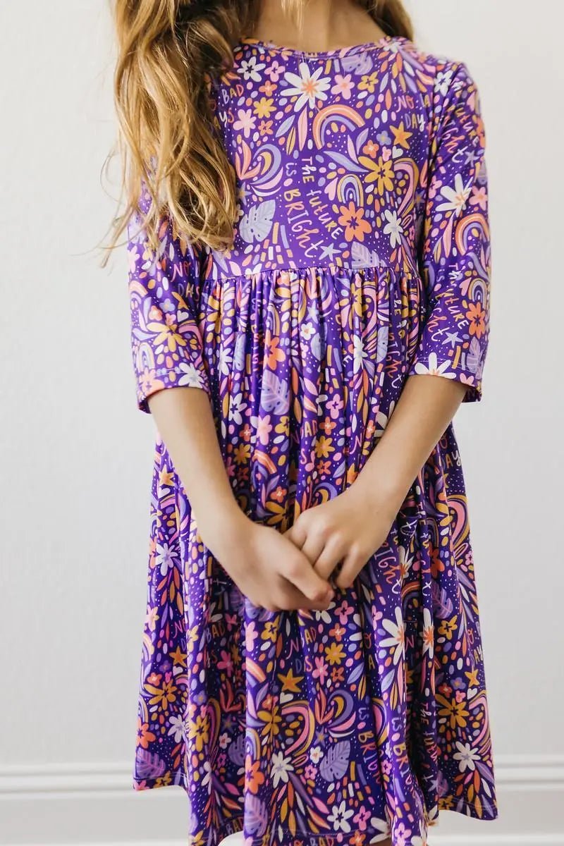 Mila & Rose ® No Bad Days 3/4 Sleeve Pocket Twirl Dress - 