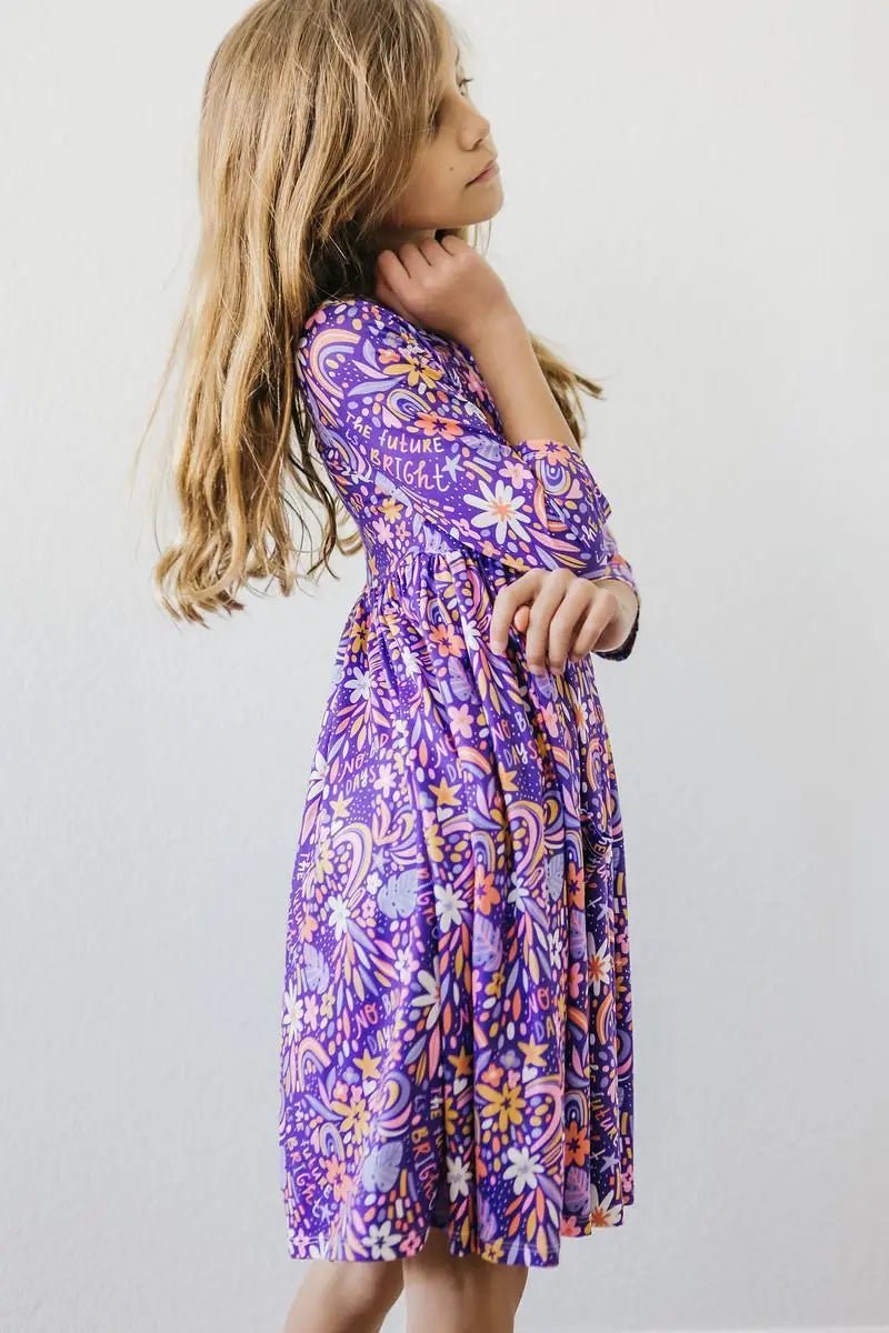 Mila & Rose ® No Bad Days 3/4 Sleeve Pocket Twirl Dress - 