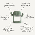 Mushie No Drop Cactus Teether Dried Thyme 100 Percent Food Grade Silicone - 