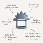 Mushie No Drop Dino Teether Tradewinds Made from Food Grade Silicone - Everetts Place Boutique - 