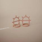 Mushie No Drop Sensory Teether for Babies Safe Non Toxic Food Grade Silicone with Easy Grip Handle - 