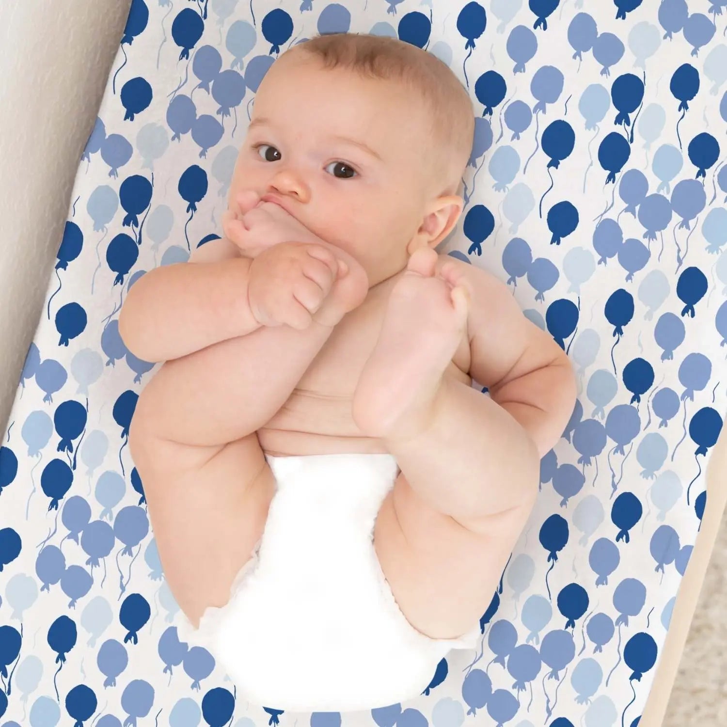 Norani Baby Norani Baby Organic Changing Pad Cover Blue Balloons - 