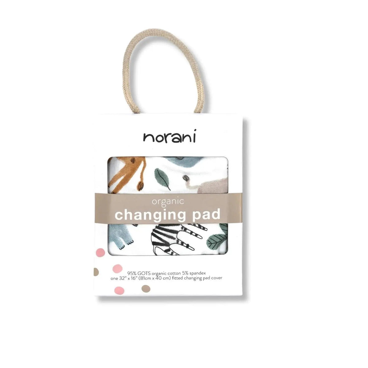 Norani Baby Norani Baby Organic Changing Pad Cover Safari Animal Print Soft Skin Friendly Nursery Essential - 