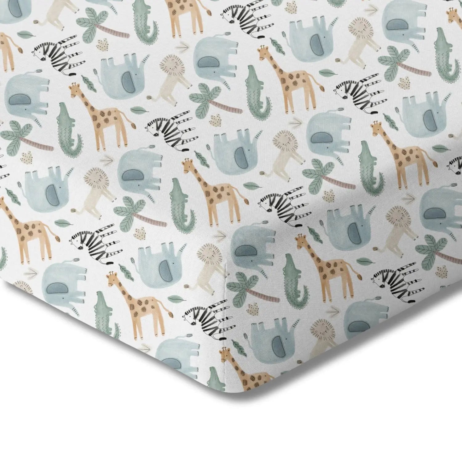 Norani Baby Norani Baby Organic Crib Sheet Safari Animals GOTS Certified - 