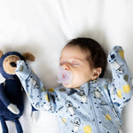 Norani Baby Norani Baby Organic Space Bears Footie Onesie Front Zip Two Way Zip - 