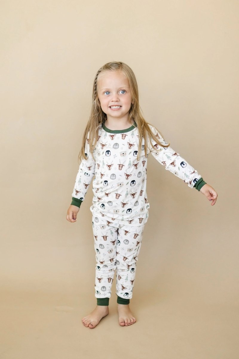 North Pole Pals 2pc Bamboo Pajamas Set For Kids Cozy - Everetts Place Boutique - 