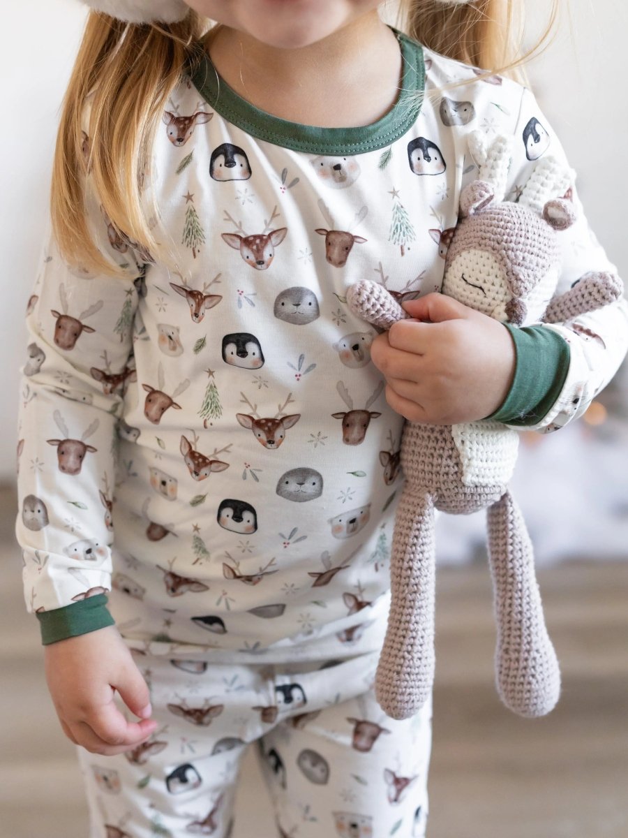 Little Joy Co. North Pole Pals 2pc Bamboo Pajamas Set For Kids Cozy - Everetts Place Boutique - 