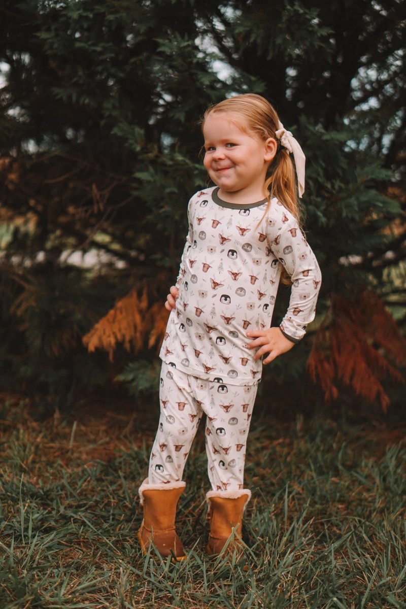 North Pole Pals 2pc Bamboo Pajamas Set For Kids Cozy - Everetts Place Boutique - 