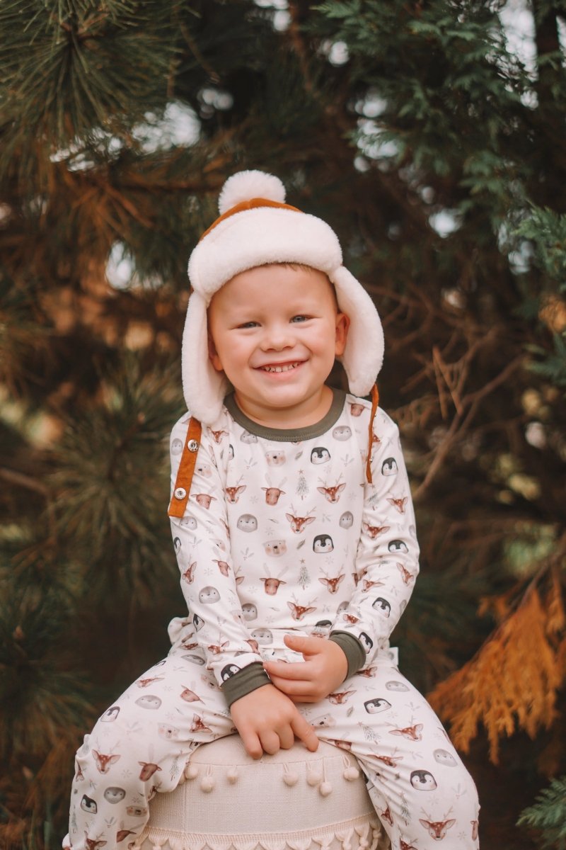 Little Joy Co. North Pole Pals 2pc Bamboo Pajamas Set For Kids Cozy - Everetts Place Boutique - 