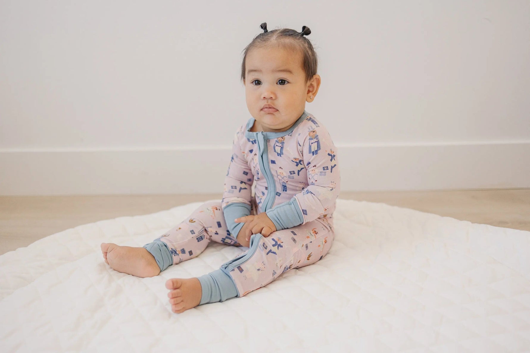 Little Joy Co. Nutcracker Print Bamboo Zippy Romper *Newborn left - 