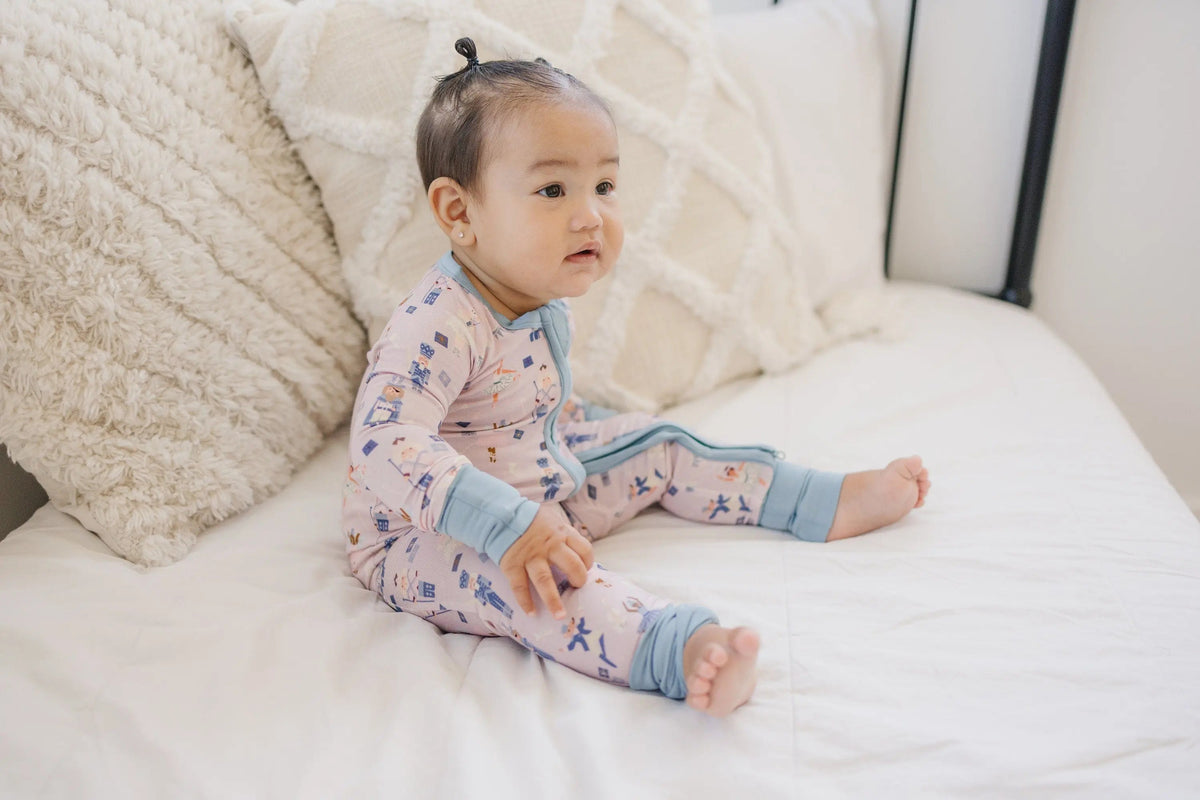 Little Joy Co. Nutcracker Print Bamboo Zippy Romper *Newborn left - 