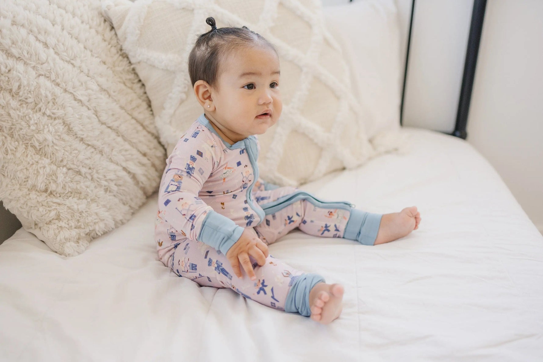 Little Joy Co. Nutcracker Print Bamboo Zippy Romper *Newborn left - 