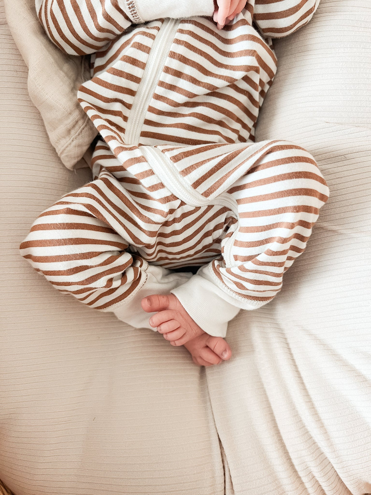 Little Mae & Co Oat Ribbed Baby Lounger CoverEveretts Place