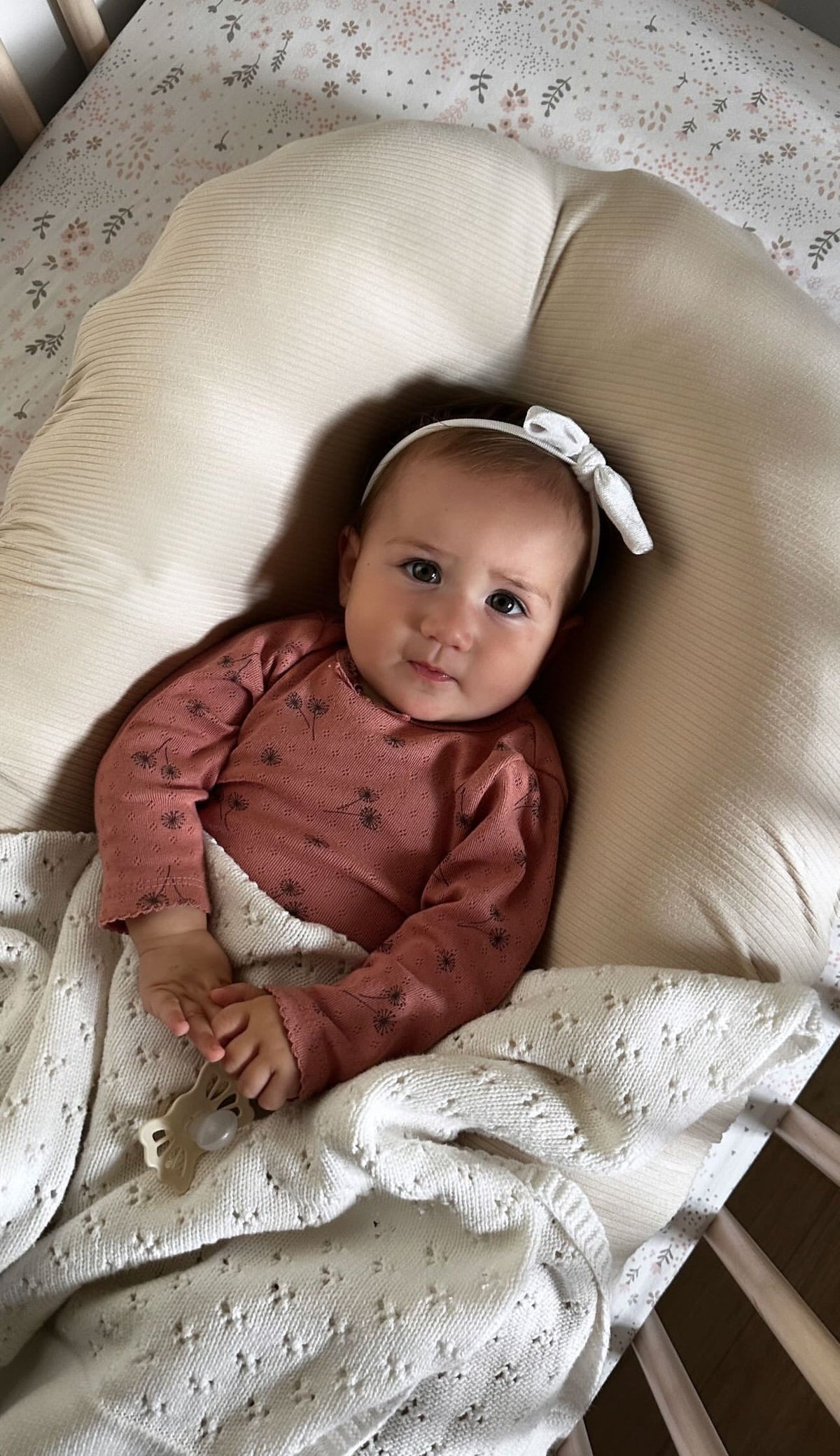 Little Mae & Co Oat Ribbed Baby Lounger CoverEveretts Place