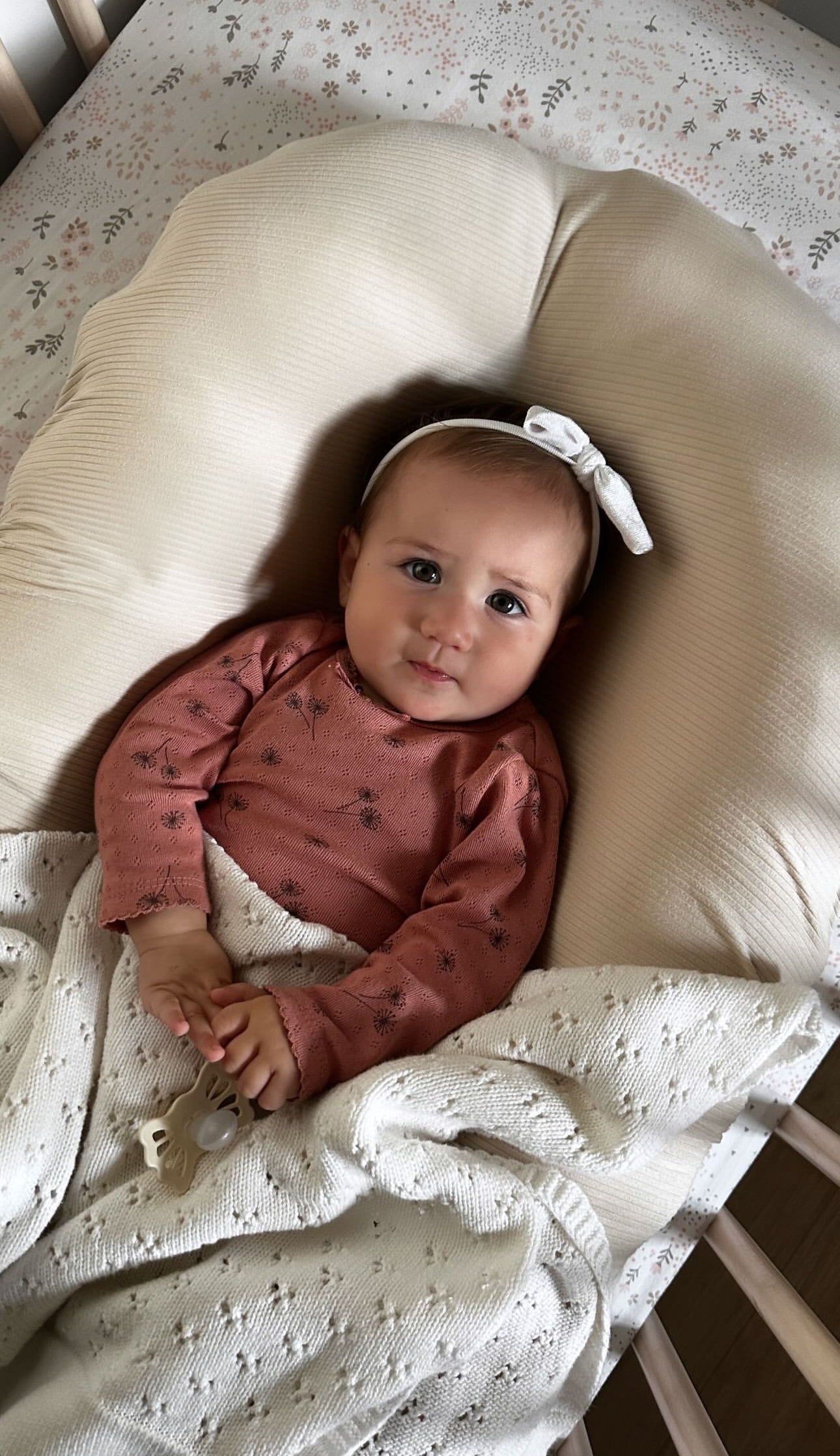 Little Mae & Co Oat Ribbed Baby Lounger CoverEveretts Place